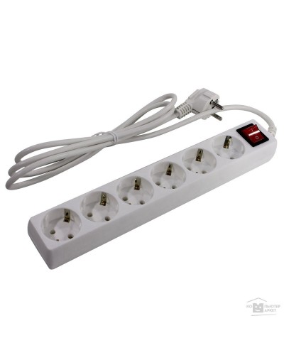 SP6W-230. Сетевой фильтр 6 розеток, 3м, белый. 5bites в Барнауле