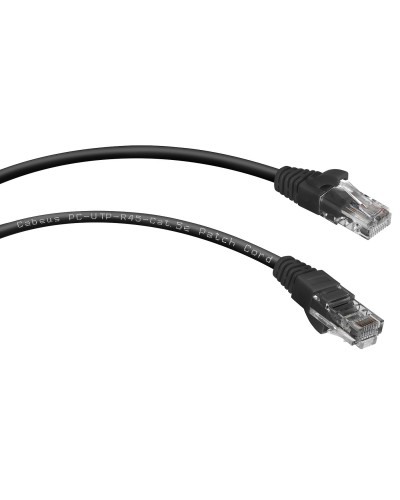 PC-UTP-RJ45-Cat.5e-1m-BK (7676c), чёрный. Патч-корд медный. CABEUS в Барнауле