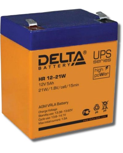 Delta HR 12-21 W. Аккумулятор герметичный свинцово-кислотный. Delta в Барнауле
