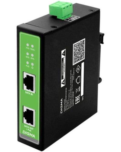 DNP30W48GDXM 10/100/1000BASE-T 30Вт 37-57В(DC). Инжектор PoE. Digma в Барнауле