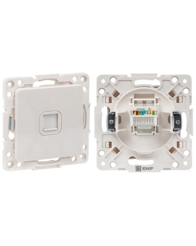 Стокгольм Механизм Розетки RJ-45 1-местной (EYK01-035-10). Механизм Розетки RJ-45 1-местной. EKF в Барнауле