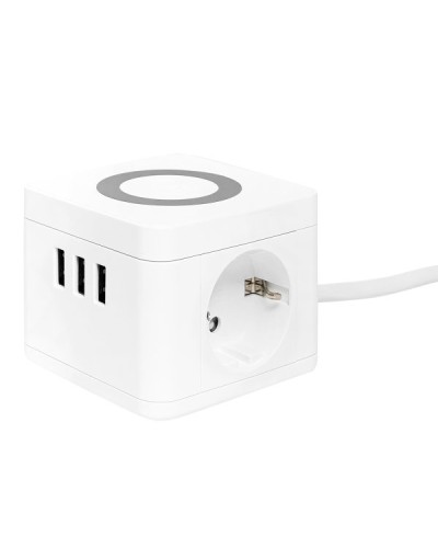 Удлинитель Куб 2 гнезда 3USB 2,4А+зарядное устройство 1,3 метра 1мм2. Удлинитель Куб. EKF в Барнауле