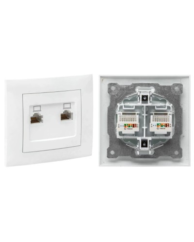 Валенсия розетка комп RJ-45 2-местная (EWK02-035-10). Розетка комп RJ-45 2-местная. EKF в Барнауле