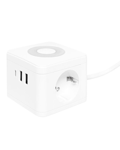Удлинитель Куб 2 гнезда 2USB 2,4А+Type C + Ночник 1,3 метра 1мм2. Удлинитель Куб. EKF в Барнауле