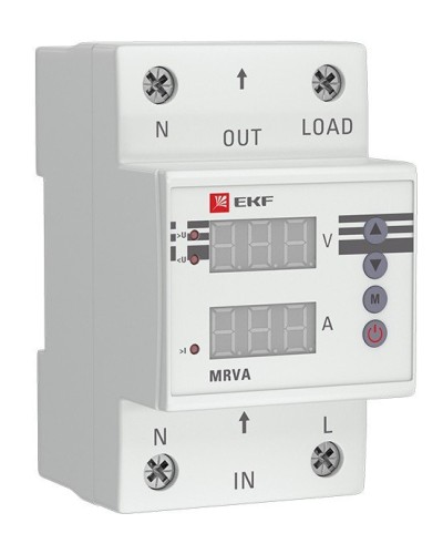 MRVA 63A PROxima (MRVA-63A). Реле напряжения и тока с дисплеем. EKF в Барнауле