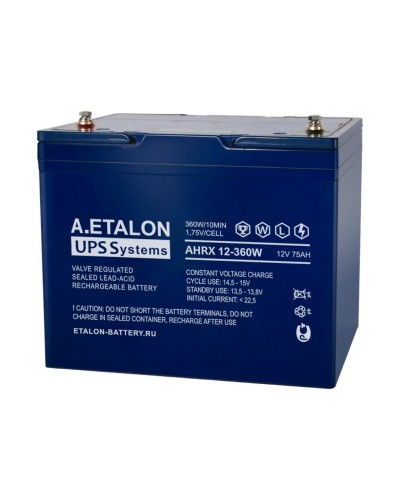 A.ETALON AHRX 12-360W (75). Аккумулятор герметичный свинцово-кислотный. ETALON в Барнауле
