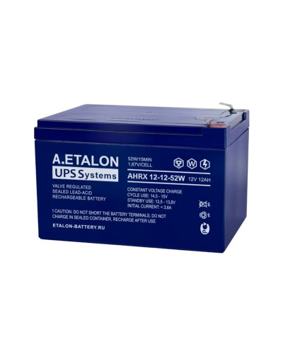A.ETALON AHRX 12-12-52W. Аккумулятор герметичный свинцово-кислотный. ETALON в Барнауле