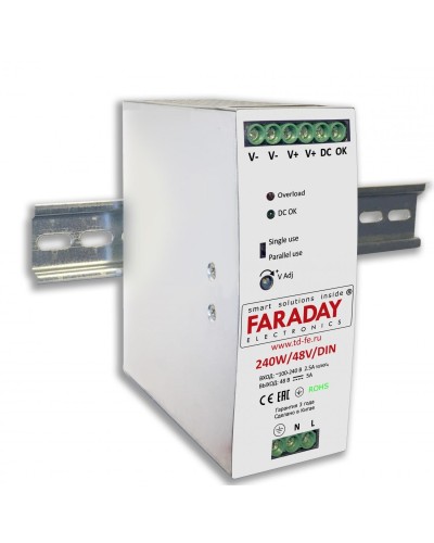 240W/48V/DIN. Блок питания. FARADAY в Барнауле
