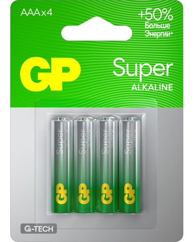 GP Super Alkaline 15A AA (GP 15AA21-2CRSBC4), упак. 4 шт. БЛИСТЕР. Алкалиновые батарейки. GP Batteries в Барнауле