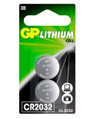 GP Lithium CR2032 (GP CR2032-2CRU2), упак. 2 шт. БЛИСТЕР. Литиевые дисковые батарейки. GP Batteries в Барнауле