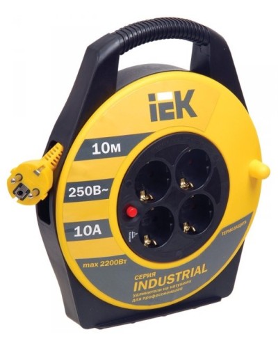 УК10 4 места, 10м (WKP15-16-04-10). Удлинитель на катушке Industrial. IEK в Барнауле