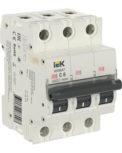 M06N 3P C 6А 6кА ARMAT (AR-M06N-3-C006). Автоматический выключатель. IEK в Барнауле