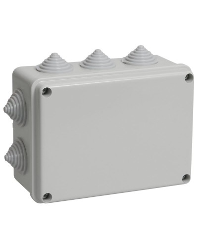 Коробка распаячная КМ41241 150х110х70 открытой проводки IP44 10 гермовводов серая (UKO10-150-110-070-K41-44). Коробка распаячная безгалогенная (HF). IEK в Барнауле