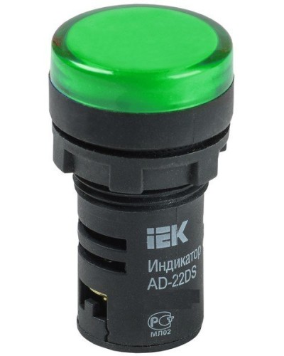 Лампа AD22DS (LED)матрица D22мм зеленый 24В AC/DC (BLS10-ADDS-024-K06). Светосигнальный индикатор. IEK в Барнауле