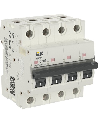 M10N 4P C 10А 10кА ARMAT (AR-M10N-4-C010). Автоматический выключатель. IEK в Барнауле