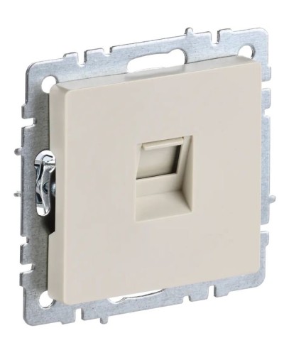 Розетка RJ45 РК10-БрКр кат.5E бежевый BRITE (BR-K10-1-K10). Розетка компьютерная. IEK в Барнауле
