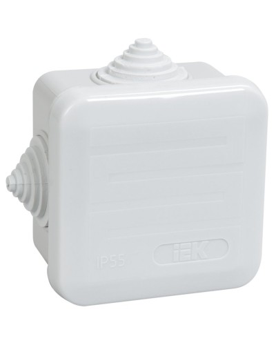 Коробка распаячная КМ41236 70х70х40 открытой проводки IP44 4 гермоввода серая (UKOZ11-070-070-040-K41-44). Коробка распаячная безгалогенная (HF) с защелкивающейся крышкой. IEK в Барнауле