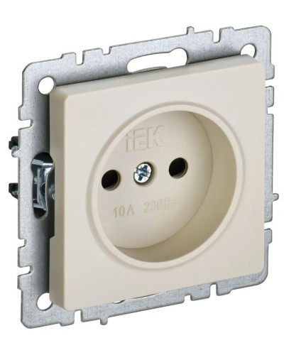 Розетка без з/к РСш10-2-БрКр бежевый BRITE (BR-R13-10-K10). Розетка без заземления с защитными шторками. IEK в Барнауле