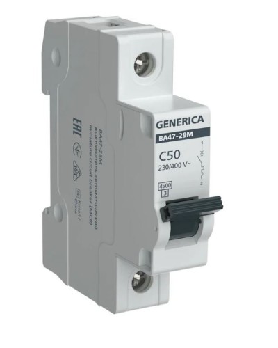 GENERICA ВА47-29М 1P C 50А 4,5кА (MVA21-1-050-C-G). Автоматический выключатель. IEK в Барнауле