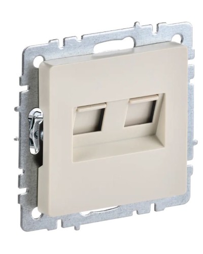 Розетка RJ11+RJ45 РК/Т12-БрКр бежевый BRITE (BR-KT20-O-1-K10). Розетка двойная. IEK в Барнауле