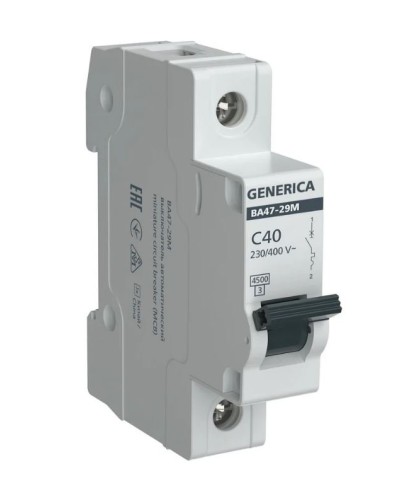 GENERICA ВА47-29М 1P C 40А 4,5кА (MVA21-1-040-C-G). Автоматический выключатель. IEK в Барнауле