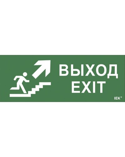 Самоклеящаяся этикетка Выход/лестница вверх/фигура (LPC10-1-24-09-VLVVF). Самоклеящаяся этикетка 240х90 мм. IEK в Барнауле