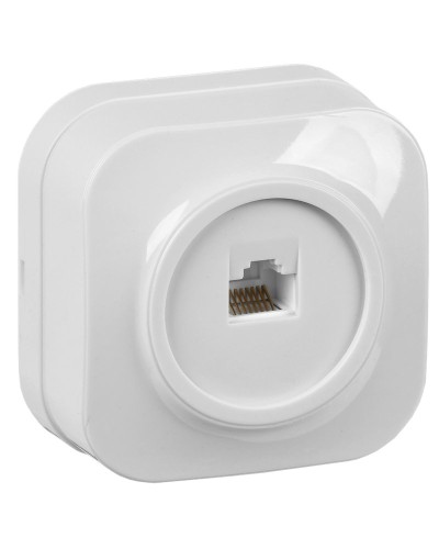 Розетка RJ45 кат.5E о/у РК10-ХБ белый IEK GLORY (EKH10-K01). Розетка компьютерная. IEK в Барнауле