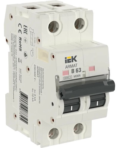 M06N 2P B 63А 6кА ARMAT (AR-M06N-2-B063). Автоматический выключатель. IEK в Барнауле
