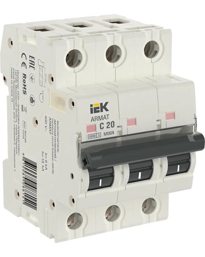 M06N 3P C 20А 6кА ARMAT (AR-M06N-3-C020). Автоматический выключатель. IEK в Барнауле