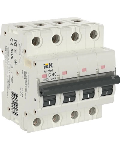 M06N 4P C 40А 6кА ARMAT (AR-M06N-4-C040). Автоматический выключатель. IEK в Барнауле