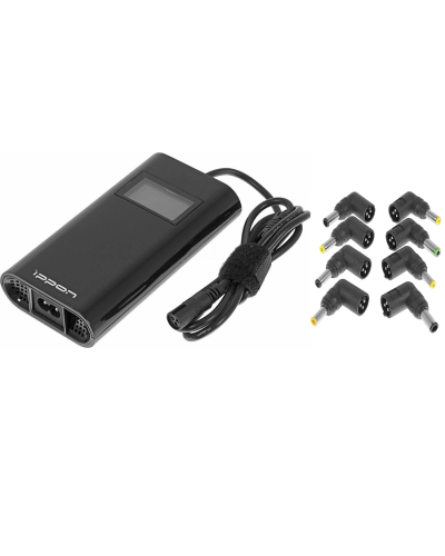 Блок питания Ippon D90U автоматический 90W 15V-19.5V 8-connectors 4.5A 1xUSB 2.1A, LCD индикатор (654527). Блок питания. Ippon в Барнауле