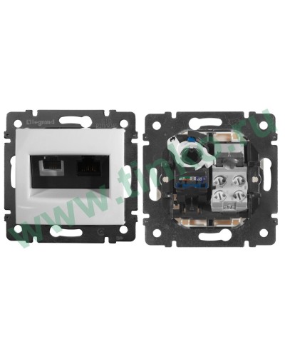 Розетка Valena 2xRJ11+RJ45 Cat.6, белый (770080). Розетка. LegranD в Барнауле