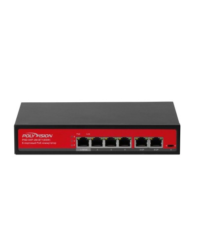 PND-04P-2M-BT1 (65W). Коммутатор неуправляемый 6-портовый с функцией PoE. Polyvision в Барнауле