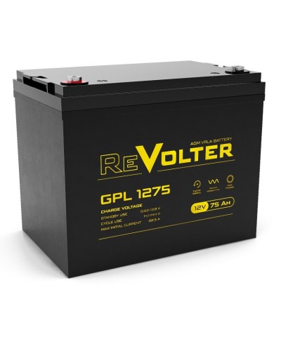 Revolter GPL 1275. Аккумулятор автомобильный герметичный свинцово-кислотный. Revolter в Барнауле