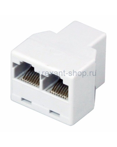 Двойник компьютерный UTP RJ-45(8P8C) (гнездо - 2 гнезда) REXANT (03-0103): Кабельный соединитель в Барнауле