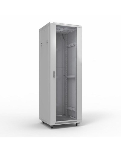 Шкаф телекоммуникационный 19 напольный 42U 600х800 мм, передняя дверь стекло, задняя дверь металл, RAL 7035 (состоит из 3 частей) (04-2306). Шкаф телекоммуникационный 19 напольный 42U. Rexant в Барнауле