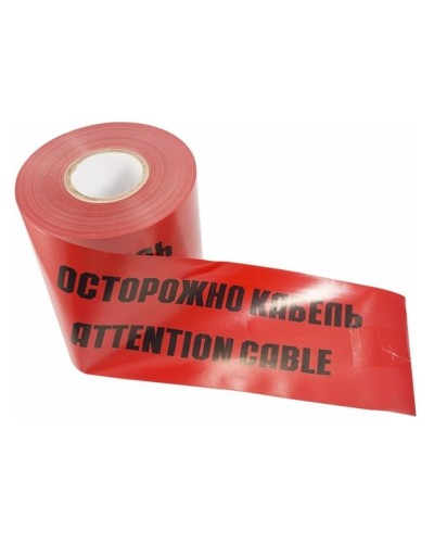Лента сигнальная «Осторожно кабель» 150 мм х 100 м REXANT, цвет красный/черный (19-3015): Лента сигнальная предупредительная в Барнауле