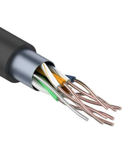 F/UTP, CAT 5e, PE, 4PR, 24AWG, OUTDOOR, SOLID, черный, 305м REXANT (01-0146-1). Кабель «витая пара» (LAN) для структурированных систем связи. Rexant в Барнауле