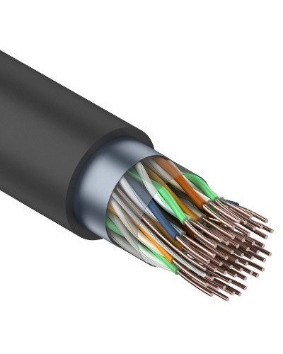 F/UTP, CAT 5, PE, 25PR, 24AWG, OUTDOOR, SOLID, черный, 305м, REXANT (01-1203). Кабель «витая пара» (LAN) для структурированных систем связи. Rexant в Барнауле