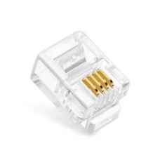 Коннекторы 6P4C (RJ-11) (100шт) (10-0227). Телефонный разъем 6P4C (RJ-11). SUPRLAN