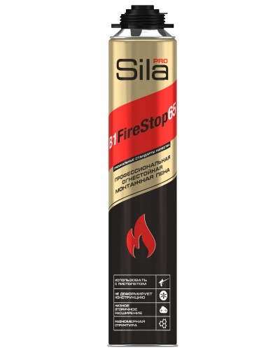 Пена огнестойкая Sila Pro B1 Firestop 65, 850 мл: Пена монтажная профессиональная в Барнауле