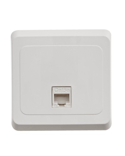 Этюд розетка RJ45, кат. 5Е, 1-местная, в сборе, скрытой установки, белый (KOMC-001B). Розетка компьютерная. Systeme Electric в Барнауле