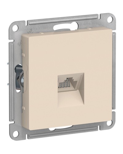 AtlasDesign розетка RJ45, кат. 5Е, 1-местная, скрытой установки, механизм, бежевый (ATN000283). Розетка компьютерная. Systeme Electric в Барнауле
