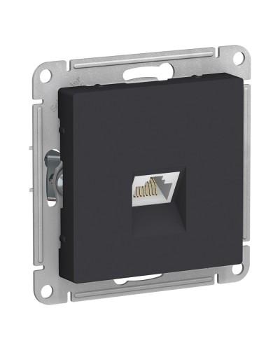 AtlasDesign розетка RJ45, кат. 5Е, 1-местная, скрытой установки, механизм, карбон (ATN001083). Розетка компьютерная. Systeme Electric в Барнауле