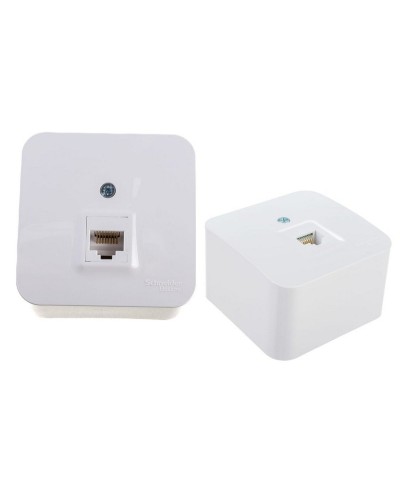 BLANCA розетка RJ45 1-местная, кат. 5Е, открытой установки, белый (BLNIA045001). Розетка компьютерная с изолированной пластиной. Systeme Electric в Барнауле