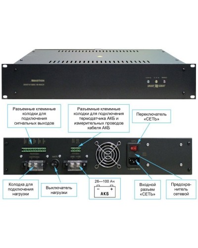 SKAT -V.12DC-18 RACK (СКАТ ИБП-12/18-RACK) (2145). Источник вторичного электропитания резервированный. Бастион в Барнауле