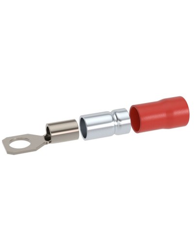 Наконечник НКИ 0,25-1,5 М6 (D6,4мм) с отверстием под винт (100 шт) (2A6P-DS-PVC). Наконечник с отверстием под винт и изолированным фланцем ПВХ, двойная гильза. ДКС в Барнауле
