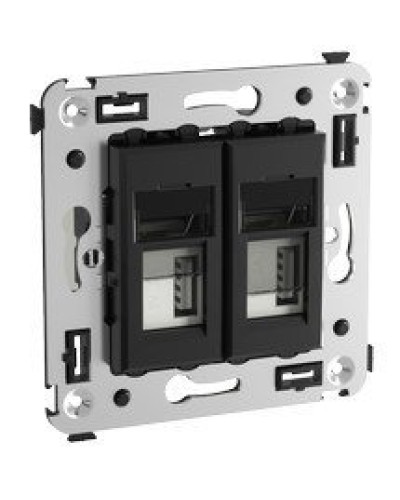 Розетка USB в стену Avanti черный квадрат (4402543). Розетка USB. ДКС в Барнауле