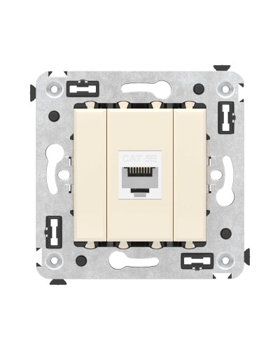 Розетка RJ-45 в стену, кат.5E, Avanti, одинарная, ванильная дымка (4405663). Розетка компьютерная. ДКС в Барнауле
