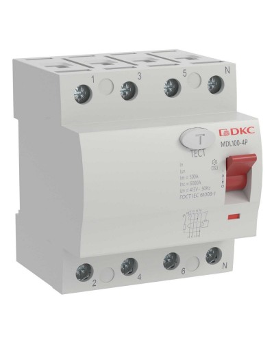 YON MAX MDL100 ВДТ, 4P, 30mA, 63A, АС (MDL100-4P2-63-AC). Автоматический выключатель дифференциальный (УЗО). ДКС в Барнауле